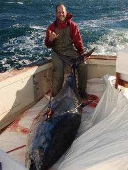 Captain John with Giant Bluefin Tuna